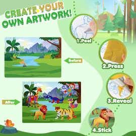 Arti e mestieri in lamina per bambini 4-6, nessun disordine divertente Foil Art Craft Supplies Kit, fai da te feltro Natale e dinosauro attività creativa, calza Stuffers, 4 5 6 7 8 9 10 anni ragazzi