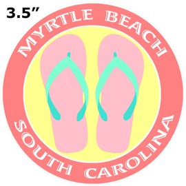 Athena Brands Flip Flops Myrtle Beach South Carolina - Car Truck Window Bumper Sticker Decal - Lobster Claw Red