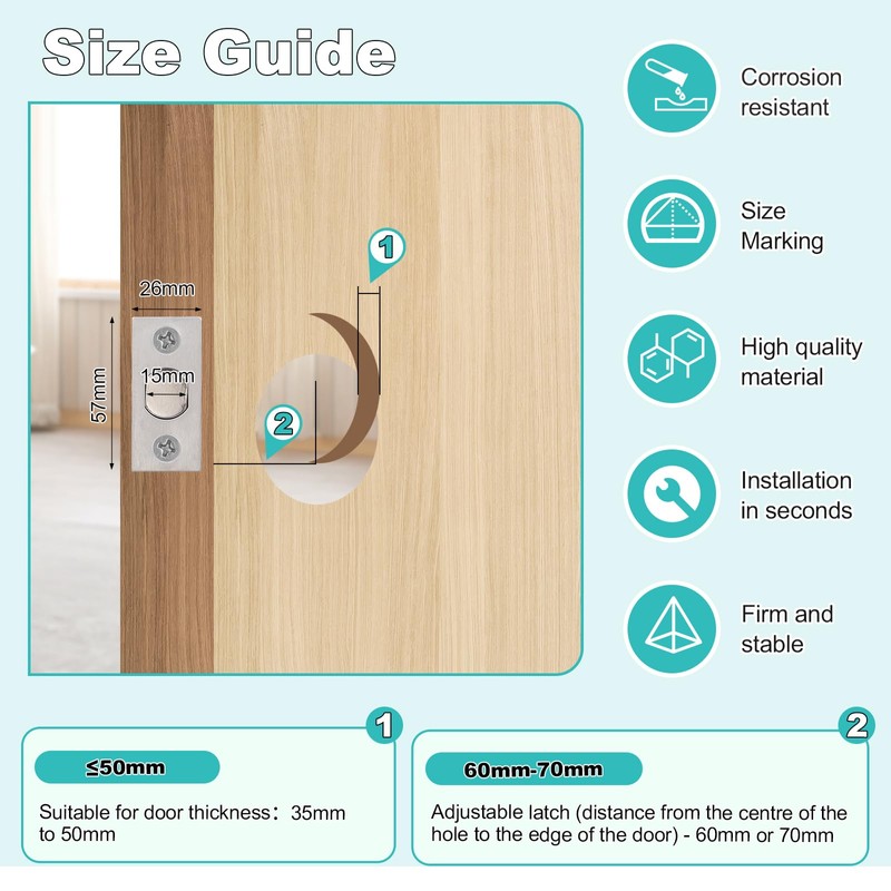 Coolty Deadbolt Lock Set, Single Cylinder Deadbolt Lock with Key