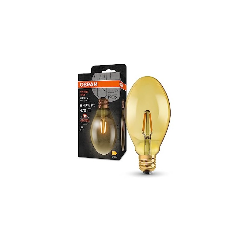 OSRAM Vintage 1906 Classic Oval FIL LED Lamp, E27, Oval