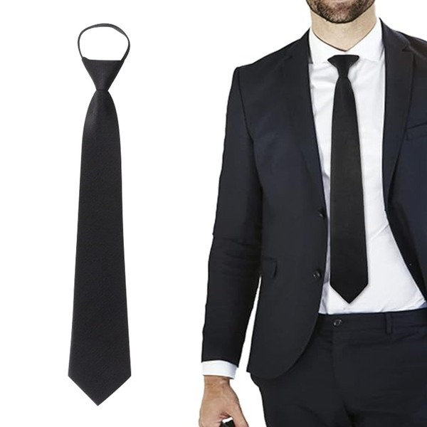 WTTUOAM Black Pre-tied Neckti Security Doorman Steward Black Tie Funeral
