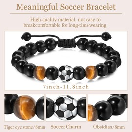 Gopbrer Soccer Gifts for Boys 8-12, Soccer Charm Bracelets for Boys, Birthday Graduation Jewelry Gift for Teen Boys, Boy's Soccer Gifts for Son Grandson Nephew