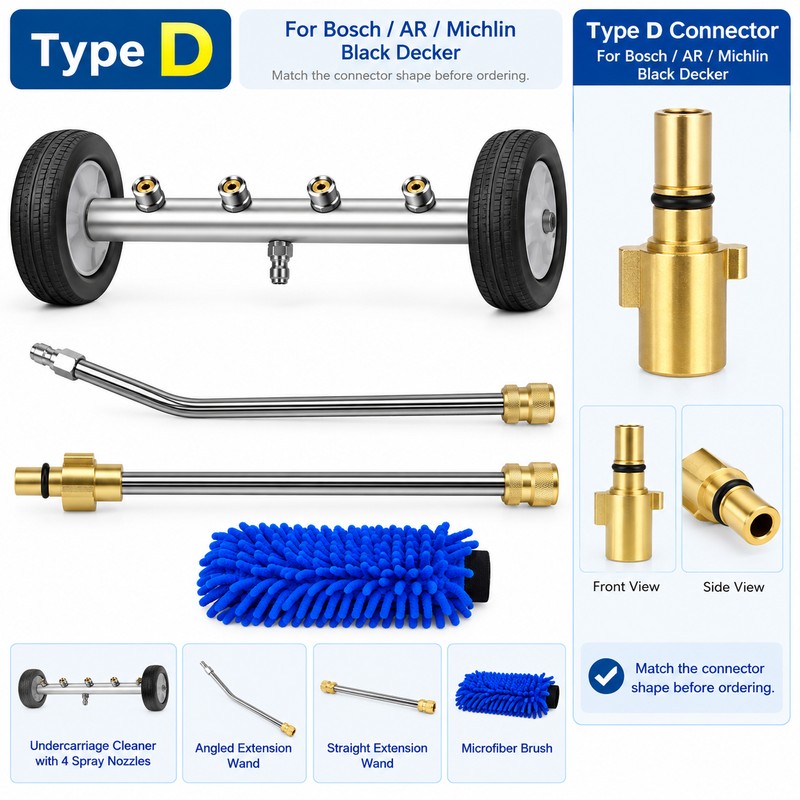 2-in-1 Undercarriage Pressure Washer Kit with Extension Wands – 4000