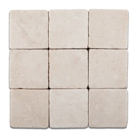 Turkish Crema Marfil Marble 4 X 4 Tumbled Field Tile - Box of 5 sq. ft.