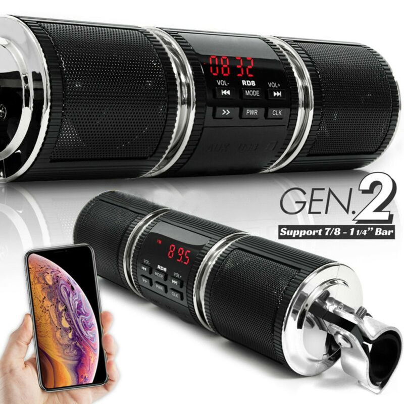 Waterproof Bluetooth Motorcycle Stereo Speaker MP3 Music Player Audio System