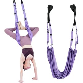 Banda de yoga, Banda de Fitness para Puerta,Nuevas Correas de yoga para Estirar, Banda Elástica para Cintura, Espalda, Piernas, Cuerda de yoga Aérea para el dolor de Espalda