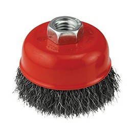 IVY Classic 39042 4-Inch x 5/8-Inch-11 Arbor, Carbon Steel Crimped Wire Cup Brush - 0.012-Inch Coarse, 1/Card