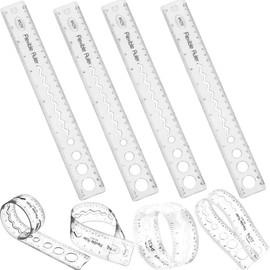 30CM/12inch Unbreakable Clear Rulers Shatter Resistent Bendable Flexible Rubber Rulers Shatterproof Straight Plastic Ruler, Flexi Folding Rulers School,Classroom,or Office Kids/Adults(4PCS)