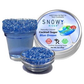Snowy River Cocktail Sugar Rimmer Blends, Naturally Colored Sugar for Margaritas and Cocktails, Glass Rimmer, Sanding Sugar (Blue Dream)
