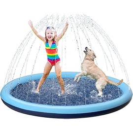 Kids Dog Splash Pad Sprinkler - Jasonwell Non Slip Dog Sprinkler Pad Splash Pool Puppy Dogs Pool Summer Outdoor Water Toys Backyard Durable Splash Pad for Toddlers Kids Small Medium Large Dogs Pet