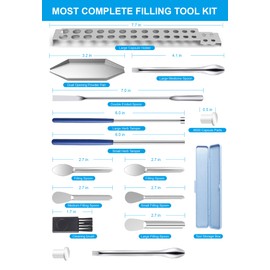 Capsule Filling Filler Machine Kit - Pill Filler Tray Tools for Quickly Maker Empty Gel Capsules All Size 000 00 0 1 2 3 4 5, 12Pcs Lab Spoons Spatula Scoops Tool (13 Pcs)