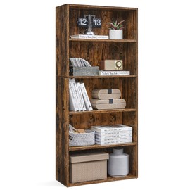 VASAGLE CUSTOS Collection - Bookshelf, 5-Tier Bookcase, Book Shelf, Open Storage Shelf, 9.4 x 23.6 x 52.8 Inches, for Living Room, Home Office, Dinning Room, Rustic Brown ULBC165X01