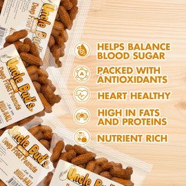 Uncle Bud's Deep Fried Peanuts In Shell (4-Pack) | Crunchy Garlic Peanuts, Hot and Spicy Peanuts, Healthy Flavored Peanuts, Garlic Snacks, Organic Peanuts, Salted Peanuts in the Shell, Peanut Packs