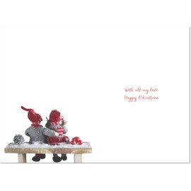 doodlecards One I Love Christmas Card Couple at Night Medium Size Christmas Card for One I Love with Plain Envelope