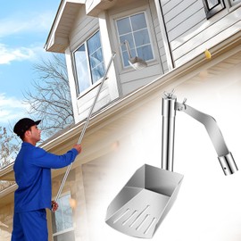 Moxweyeni Gutter Cleaning Tools Gutter Scoop for Removing Leaves and Debris from Roof, Clean Shovel for Garden Ditch Villas, Easy Remove Leaves Debris, Fits Standard Telescopic Rod (Rod Not Included)