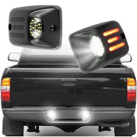Full LED License Plate Light Tag Lamp Assembly Compatible with Toyota Tacoma 1995-2004 White light 2-Pieces Rear Bumper Tag Lamp Accessories