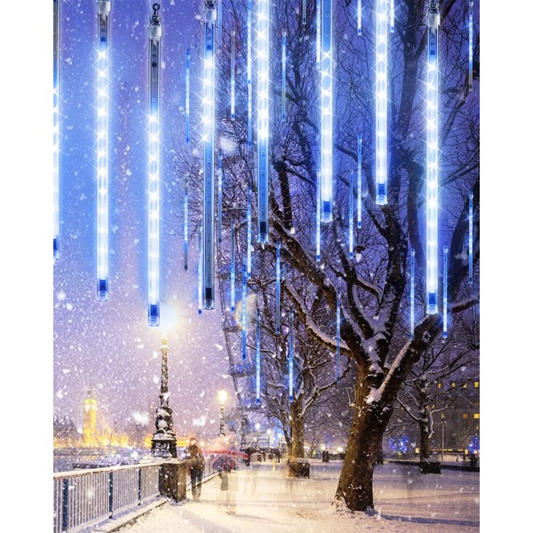 Blue 20 Tubes Meteor Shower Icicle Lights 480 LED Raindrop
