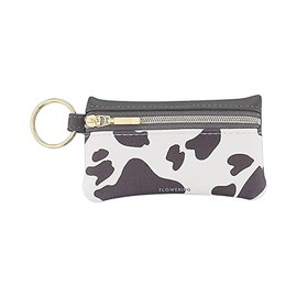 Flower Ring Smart Key Pouch Cow Pattern x Heart Motif GKP0024-BK (Black)