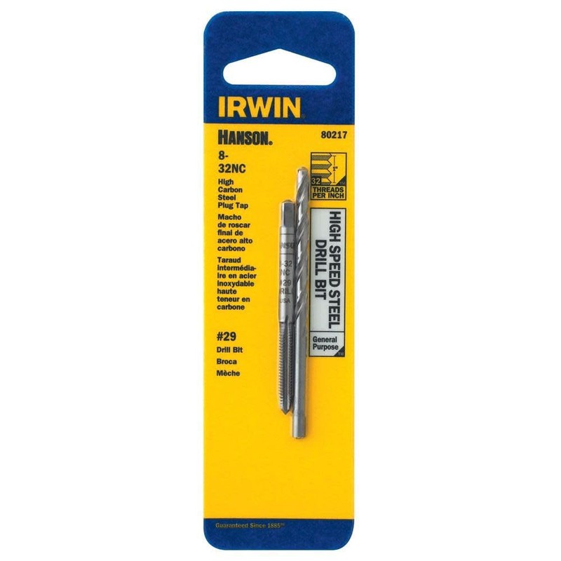 IRWIN Drill And Tap Set, 8-32 NC Tap and No.