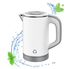 MiliPow 800 ml Travel Kettle, 4 Minutes Fast Cooking, Portable Kettle, Mini Camping Kettle, Travel Kettle, Quiet, Stainless Steel Teapot (White)