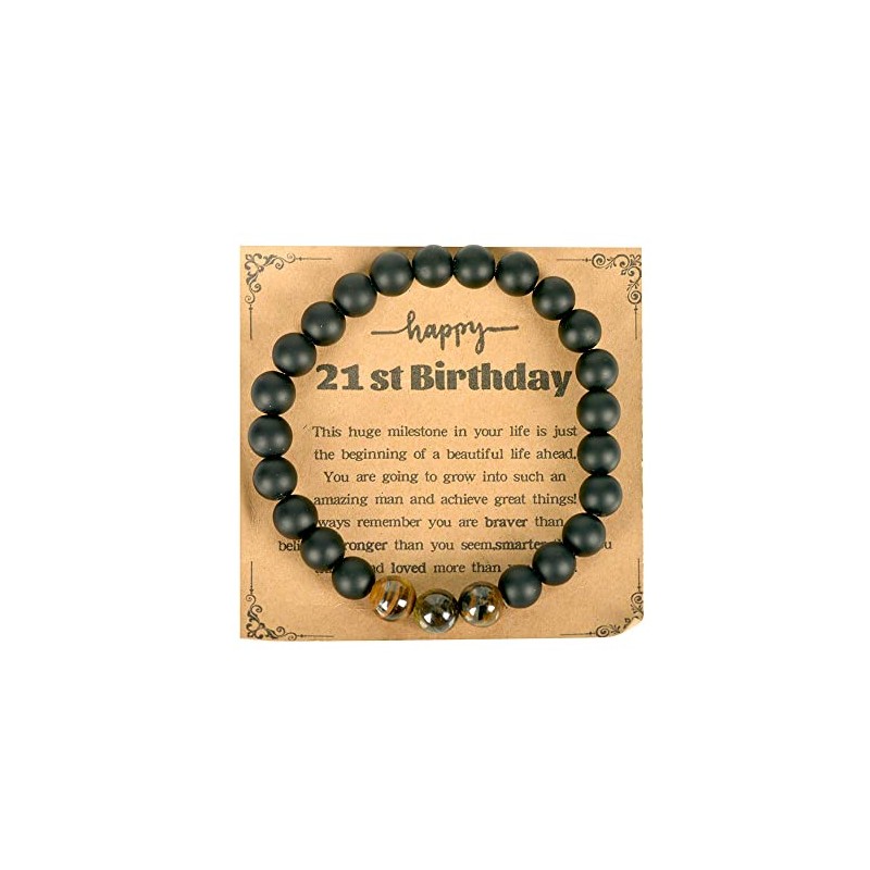 21st Birthday Gifts Bracelet for Him - Inspirational Beaded Bracelets