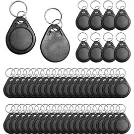 50pcs 13.56MHz ISO15963 Icode2 Hf RFID Keyfobs Tags Key Cards, Contactless Proximity iCode-Slix IC Key Fobs ISO15693 for Keyless Entry Access Control Systems - Black
