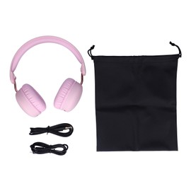Wireless Bluetooth Headphones Over Ear Foldable Deep Bass Wireless Headsets with Noise Cancelling for Laptop PCPink