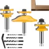 LEATBUY 3 PCS Router Bit Set 1/2-Inch Shank, Tongue Groove