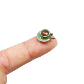 Hinge Head Tea Cup, Coffee, Hostess, Hinge Decorative Topper, Miniature Magnetic Figurine Door Decor, Whimsical Quirky Home Decor, Micro Lover Gift, Cute Tea Cup Decor (3 per Set) (Green)