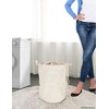FiveSeasonStuff Pack of 2 Foldable Light Beige Cotton Linen Storage