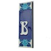Phosphorescent Hand Painted Italian Pottery Numbers and Letters House Numbers Rose Design Tile Size: 15cm x 5cm (Letter)