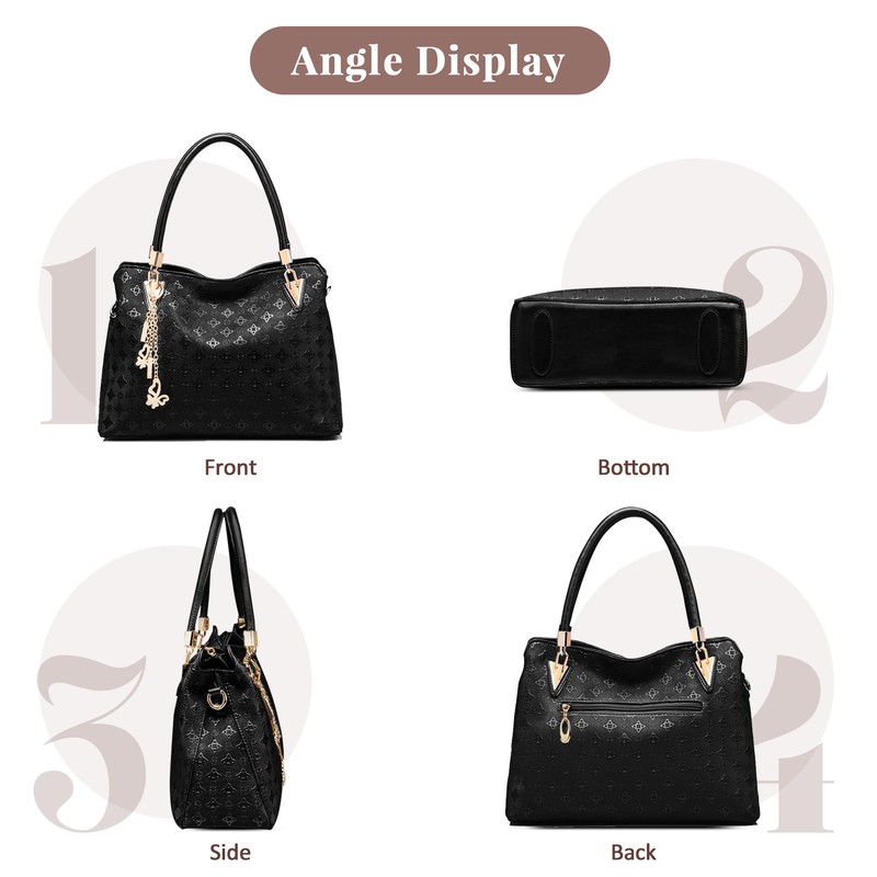 DORRISO Elegant Handbags for Women Ladies Handbags Set PU Leather