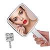 PACKOVE Handheld Makeup Mirror with Handle Stylish Water Ripple Square