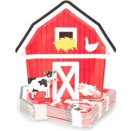 Paper Plates for Farm Animal Birthday Party (10 Inches, 48 Pack)