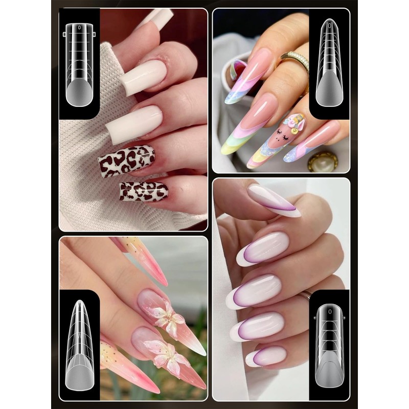 EBANKU Poly Gel Nail Forms Kit - 4 Shapes Reusable