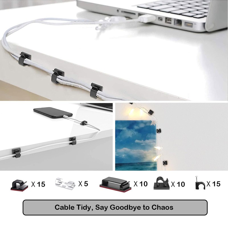 303 Pcs Cable Management Organizer Kit, 4 Cable Sleeve Split,