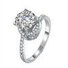 2CT Rotate Style NSCD Simulate Diamond Engagement Ring Silver 925