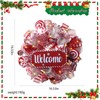 Christmas Mesh Wreaths for Front Door with Lights,Artificial Christmas Decoration