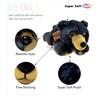 DolliBu Lying Wild Black Bear Super-Soft Stuffed Plush Cuddly Animal
