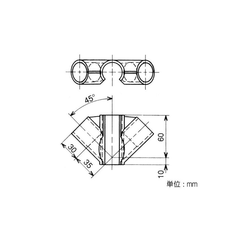 矢崎化工 Φ28 イレクター プラスチックジョイント ブラック J-108 S BL