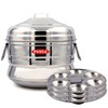 PANCA Stainless Steel Idli Maker - 18 Cavity, 3 Plates