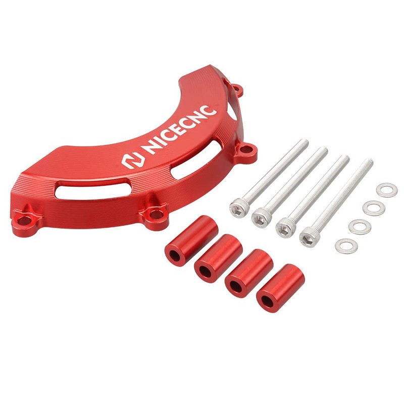 NICECNC Red Engine Alternator Cover Guard Protector Aluminum Compatible with