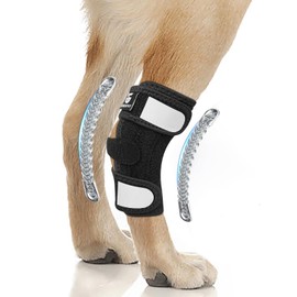 GFKRHPNY Dog Leg Braces for Back Leg for Torn ACL & CCL, Rear Leg Hock Ankle Brace with Metal Spring Inserts Reflective Straps, Dog Wrap Brace for Bottom Joint for Injury Sprain, Wound Care