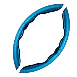 DOMENICA Universal Car Steering Wheel Cover Carbon Fibre 36-40 cm Steering Wheel Protection Steering Wheel Cover Sport Non-Slip Cosy Ultralight (Blue)