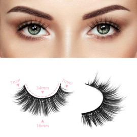 False Eyelashes Natural Looking Manga Lashes 3D Volume Faux Mink Lashes 16mm Wispy Anime Strip Lashes 7 Pairs Cosplay Spiky Lashes Soft Handmade Lashes Pack by ESHARP