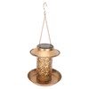 Hanging Bird Feeder Solar Powered Light Hollow Design Sturdy Stable