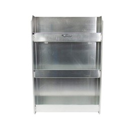 Pit Posse 584 24 Aerosol Shelf Rack Holder Wall Mount Garage Storage Organizer - Made in USA - Aluminum Shop Cabinet Enclosed Race Trailer - Holds 24 Spray Cans - Automotive Accessories (Silver)