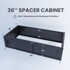 Phailozoo Reptile Terrarium 36" Spacer Cabinet, Reptile Tank Accessories Spacer, Only for Phailozoo 50 Gallon Reptile Enclosure, Reptile & Amphibian Enclosure Terrarium Stand, 36" W X 18" D X 10" H