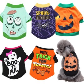 OLEQE 6 Piezas de Disfraz de Perro de Halloween Divertida Ropa de Perro de Miedo (Small)