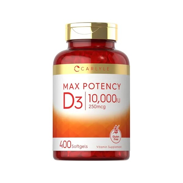Vitamina D3 Alta Potencia 250 Mcg 400 Capsulas Carlyle Sabor